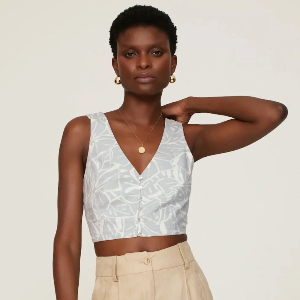 Madewell Linen-Blend Gwen Crop Vest Top